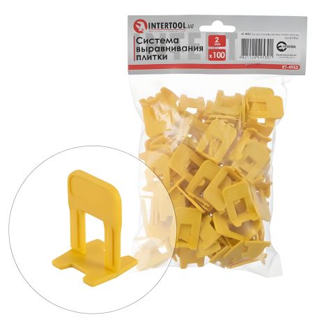 Система выравнивания плитки, основание, 2 мм, 100 шт. INTERTOOL KT-4953