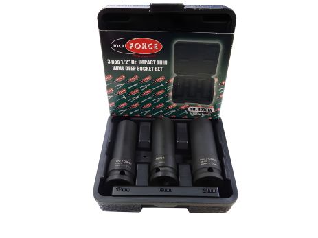 Набор ударных тонкостенных головок 1/2", 3 предмета (17,19,21мм), в кейсе, ROCKFORCE RF-4032TH Набор ударных тонкостенных головок 1/2", 3 предмета (17,19,21мм), в кейсе, ROCKFORCE RF-4032TH