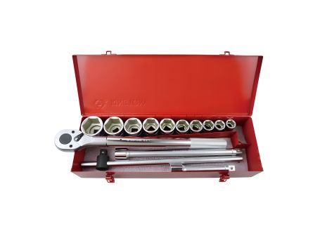Набір головок 3/4" 6-гр, 14 од. (22-50 мм), у металевій скриньці KING TONY 6314MR