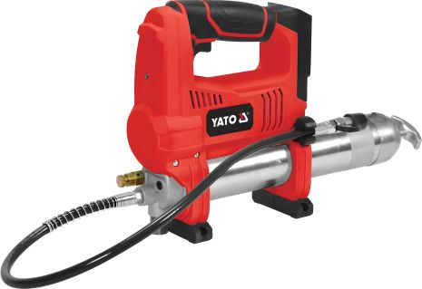 Шприц смазочный аккумуляторный, 600 см³, 18В, 62 MPa, аппликатор длиной 76 см (без аккумулятора) Yato YT-07021