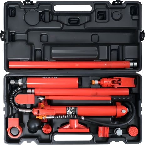 Гідравлічна розпірна стійка з набором 10 т, хід штока - 135 мм, діапазон приводу - 355-495 мм. Yato YT-55503