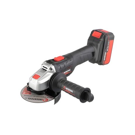 Аккумуляторная угловая шлифмашина 20 В, 125 мм, 10000 об/мин, Li-ion, 4,0 Ач, ЗУ 4 A, кейс INTERTOOL WT-0366