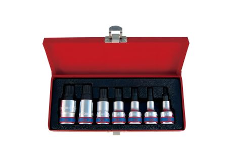 Набор бит в головке SPLINE 1/2", комплект из 7 предметов, KING TONY (4117PR)