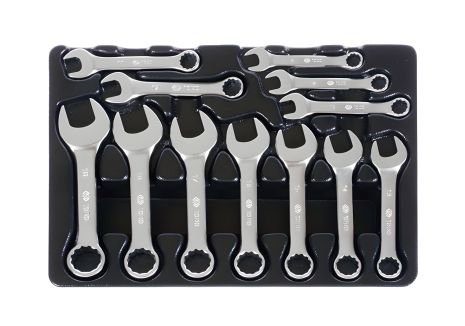 Комплект комбінованих ключів, укорочених, 12 предметів, KING TONY 9-1282MR Комплект комбінованих ключів, укорочених, 12 предметів, KING TONY 9-1282MR