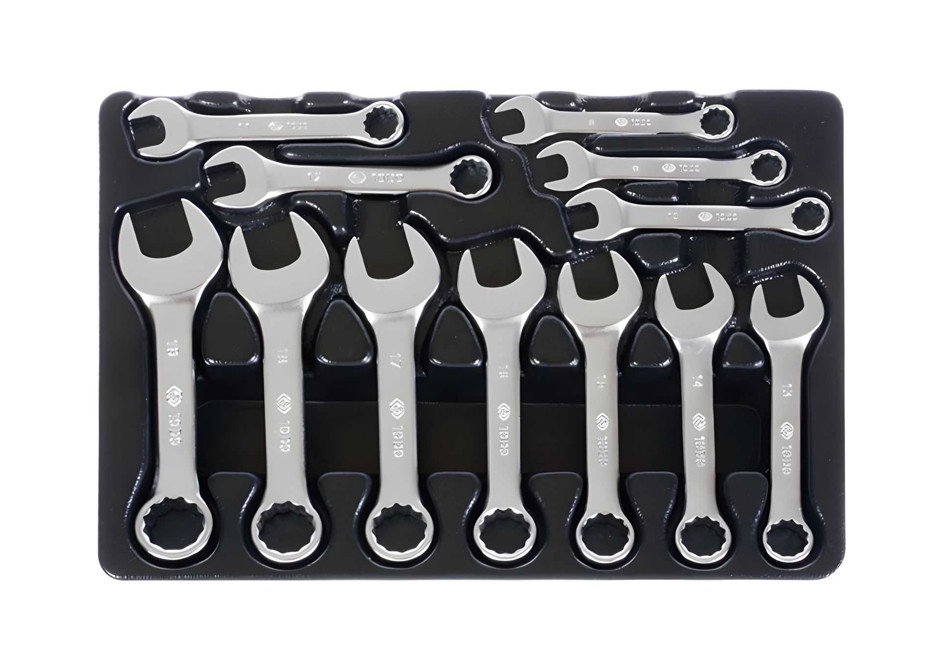 Комплект комбінованих ключів, укорочених, 12 предметів, KING TONY 9-1282MR Комплект комбінованих ключів, укорочених, 12 предметів, KING TONY 9-1282MR