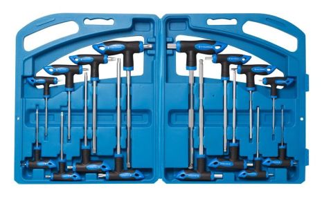 Набір ключів Т-подібних TORX/6-гранних з кулею, 16 предметів (Н:2,2.5х75, 3,4х100, 5,6х150, 8,10х200мм; Т:10,15х75, 20,25х100, 30,40х15 50х200мм), в кейсі ROCKFORCE FORSAGE RF-5166B