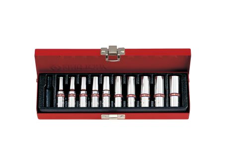 Набір глибоких головок торцевих 1/4", шестигранні, 5/32"-1/2", 10 предметів KING TONY 2510SR Набір глибоких головок торцевих 1/4", шестигранні, 5/32"-1/2", 10 предметів KING TONY 2510SR