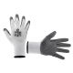 Перчатка трикотажная с серым нитриловым покрытием ладони, синтетическая, белая, 10" INTERTOOL SP-0112