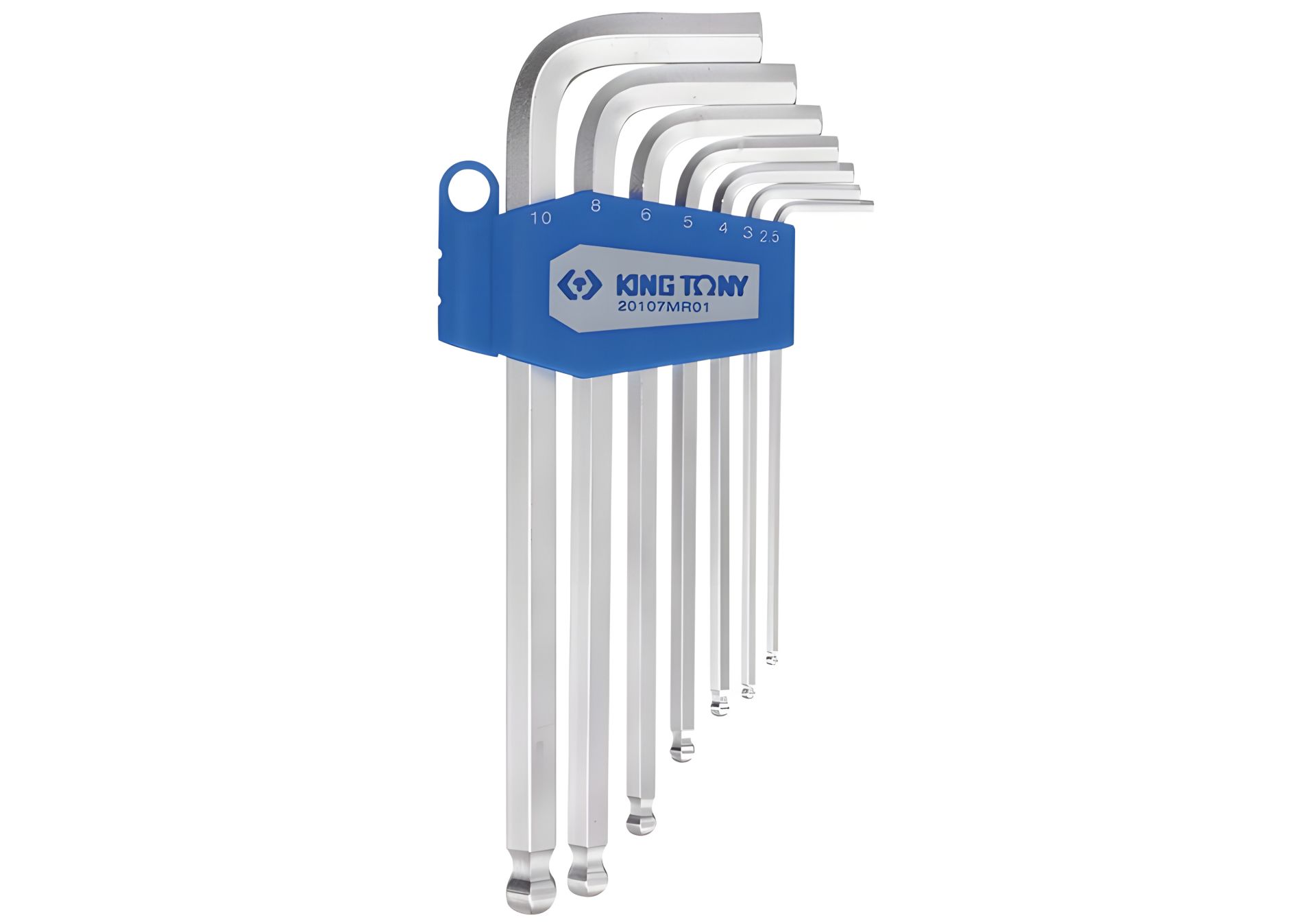 Набор экстрадлинных Г-образных шестигранников с шариком 2,5-10 мм, 7 шт. KING TONY 20107MR01 Набор экстрадлинных Г-образных шестигранников с шариком 2,5-10 мм, 7 шт. KING TONY 20107MR01