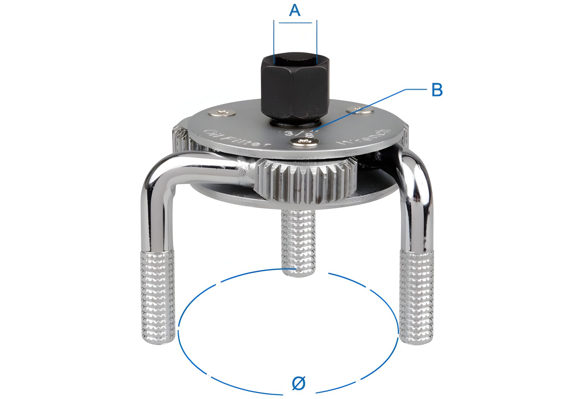 Тризахоплювальний знімач масляних фільтрів діапазон 75-120 мм KING TONY 9AE43 Тризахоплювальний знімач масляних фільтрів діапазон 75-120 мм KING TONY 9AE43