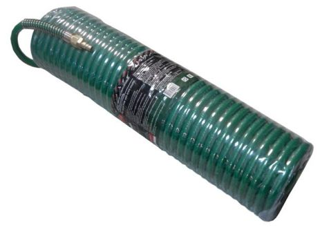 Шланг витой полиуретановый 10мм х 14мм х 15м с быстроразъемами (латунь, максимальное давление - 15bar, рабочая температура от -20 до +60 гр.) ROCKFORCE FORSAGE RF-1410-15M