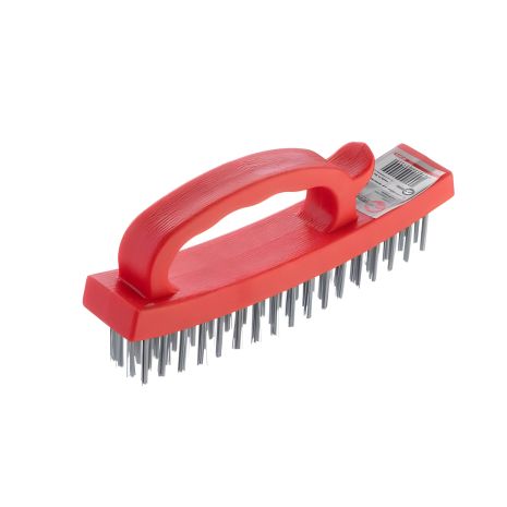 Ручная щетка для зачистки ржавчины, 165 мм, пластиковый корпус, стальная проволока INTERTOOL BT-0010