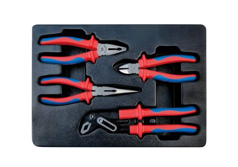 Набір інструментів KING TONY 4 од. в ложементі (кусачки, щипці, пасатижі з ізольованими рукоятками) 9-40604GP