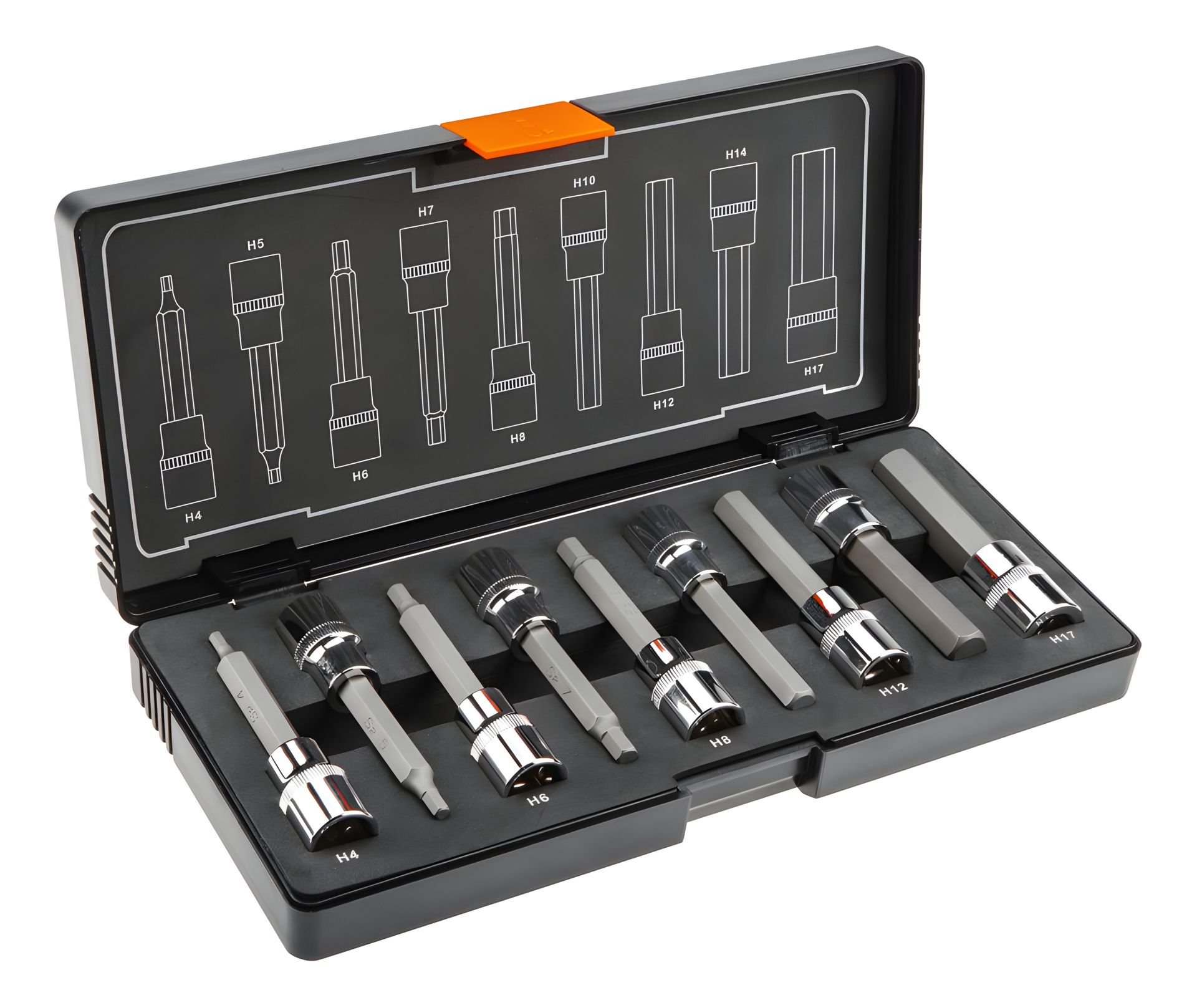 Набор шестигранных наконечников NEO 08-706, 9 шт., 1/2" Набор шестигранных наконечников NEO 08-706, 9 шт., 1/2"