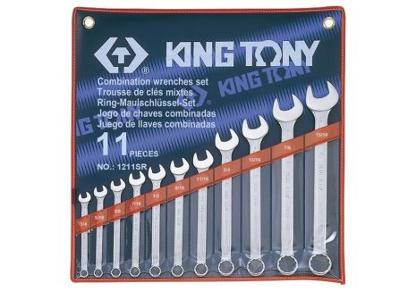 Набор комбинированных ключей, 1/4"-15/16", 11 предметов KING TONY 1211SR