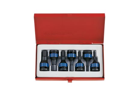 Комплект бит в головке ударной 1/2" HEX, 4-14 мм L=60 мм, 7 шт. KING TONY 4407MP