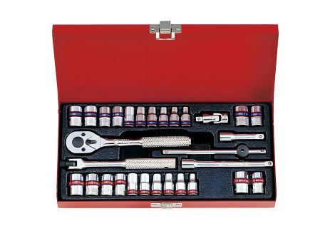 Набор головок 1/4" дюйм + метрика 30 ед. KING TONY 2530CR