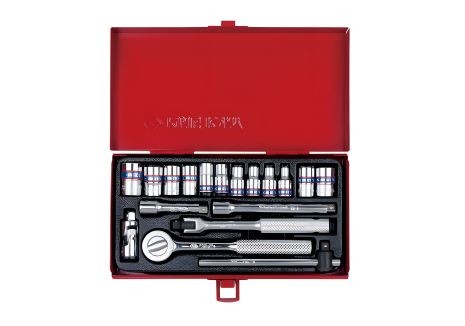 Головок набор 1/4" 18 элементов (4-12 мм) KING TONY 2518MR