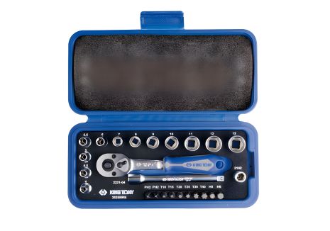 Комплект головок 1/4", 25 ед. (4-13 мм), KING TONY 2525MRE