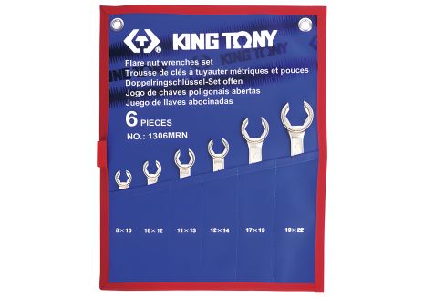 Набір розрізних ключів 6 штук (8-22 мм) KING TONY 1306MRN