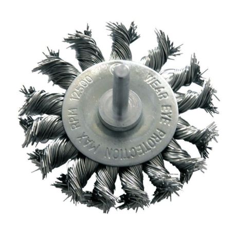 Щётка дисковая плетеная 75мм (шток 6мм) PROLINE 32447