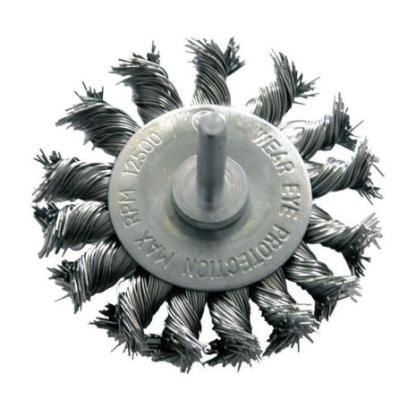 Щётка дисковая плетеная 75мм (шток 6мм) PROLINE 32447 Щётка дисковая плетеная 75мм (шток 6мм) PROLINE 32447