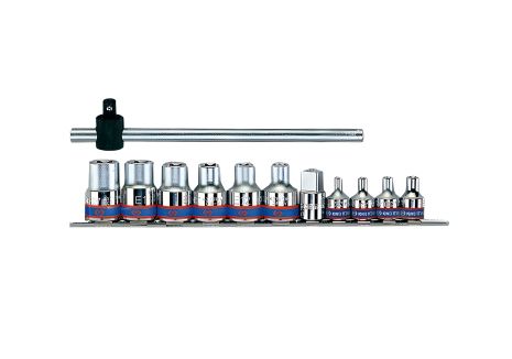 Комплект "Е" головок 3/8" и 1/2" 12 предметов (Е4-Е20, вороток, переходник), блистер KING TONY 7112PR