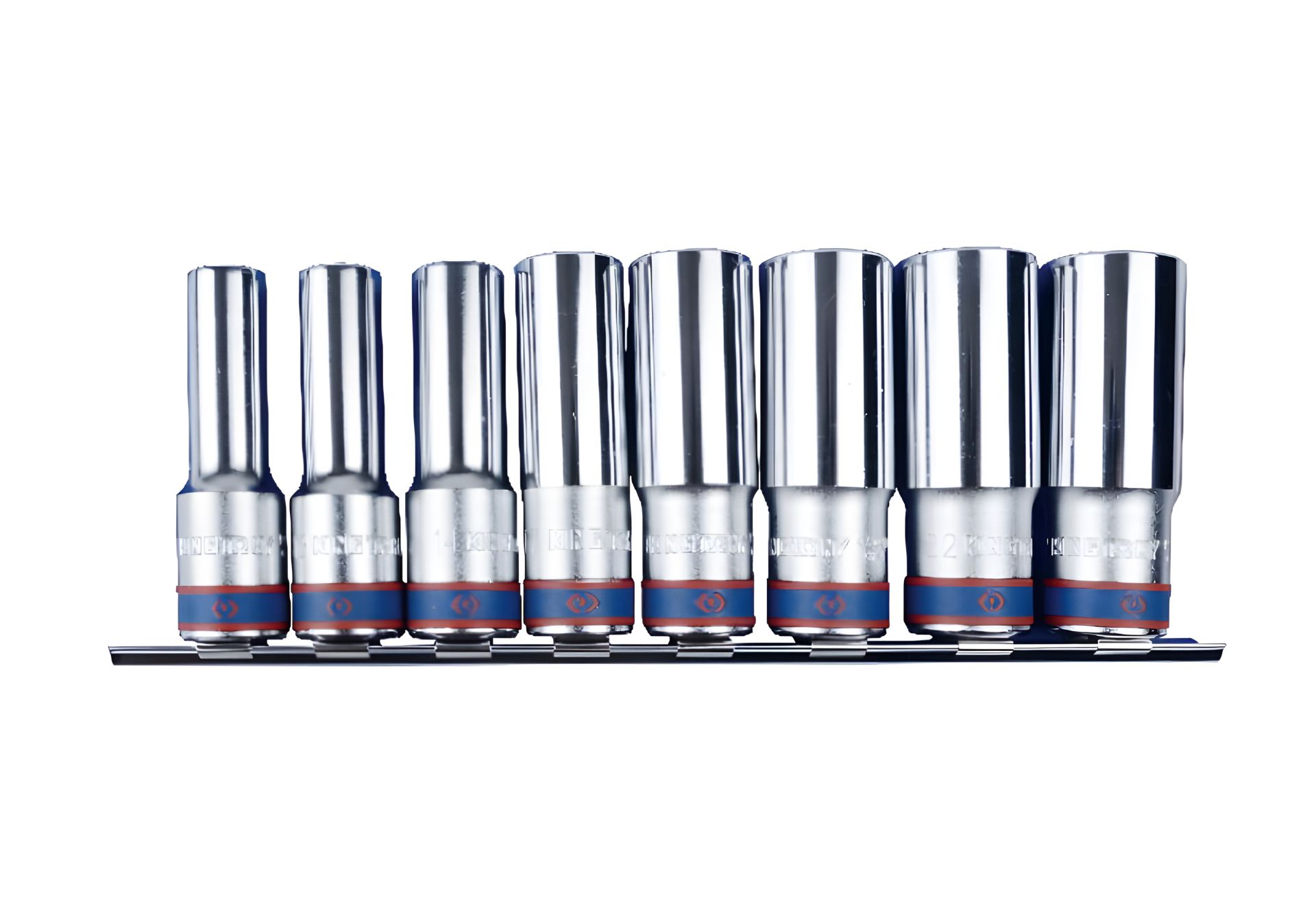 Набор торцевых головок 1/2" 12-23mm на планке KING TONY 4208MR10 Набор торцевых головок 1/2" 12-23mm на планке KING TONY 4208MR10