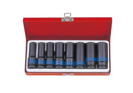 Набор головок 1/2" ударных глубоких 8 ед. 12-24 мм KING TONY 4410MP Набор головок 1/2" ударных глубоких 8 ед. 12-24 мм KING TONY 4410MP