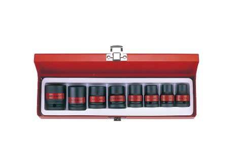 Набор ударных торцевых головок 1/2", шестигранные, дюймовые, 8 деталей. KING TONY 4408SP