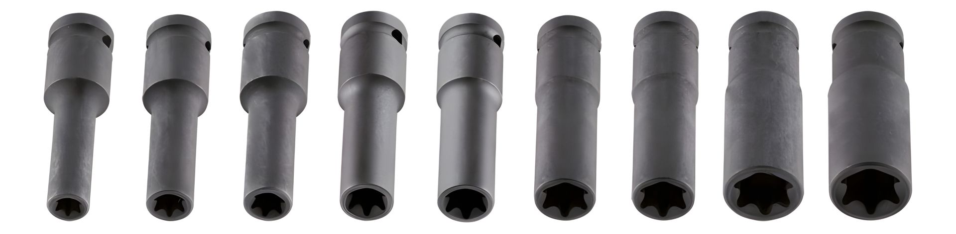 Набір ударних головок Torx, довгі, 1/2, 9 шт., NEO 12-110 Набір ударних головок Torx, довгі, 1/2, 9 шт., NEO 12-110