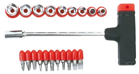 Комплект сменных головок и насадок с держателем Top Tools 39D385 Комплект сменных головок и насадок с держателем Top Tools 39D385