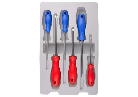 Набір з 6 викруток (плоский та хрестовий шліци) KING TONY 35116MR01