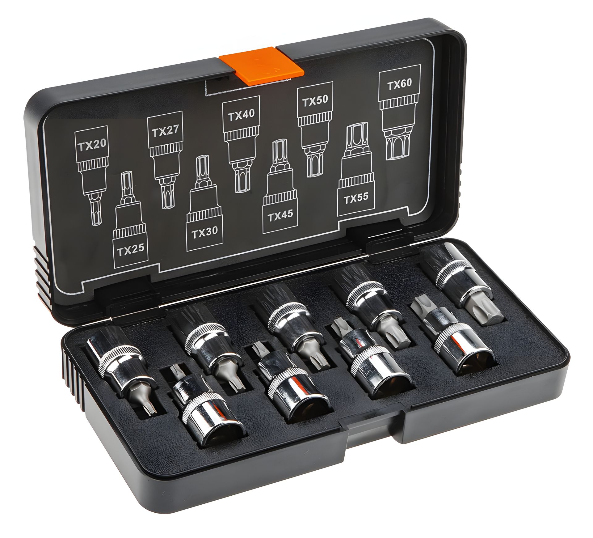 Набор Torx наконечников с головкой 9 шт., 1/2" NEO 08-707 Набор Torx наконечников с головкой 9 шт., 1/2" NEO 08-707