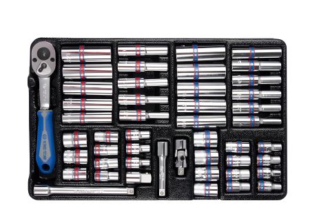 Набор инструментов 48 ед. 1/4" метрич/дюймов, длин/короткие в ложементе, KING TONY (арт. 9-2548CR)