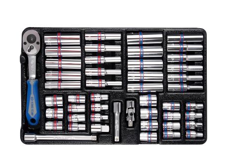 Набір інструментів 48 шт, 1/4", метрич/дюймовий, довгий/короткий, KING TONY 9-2548CR