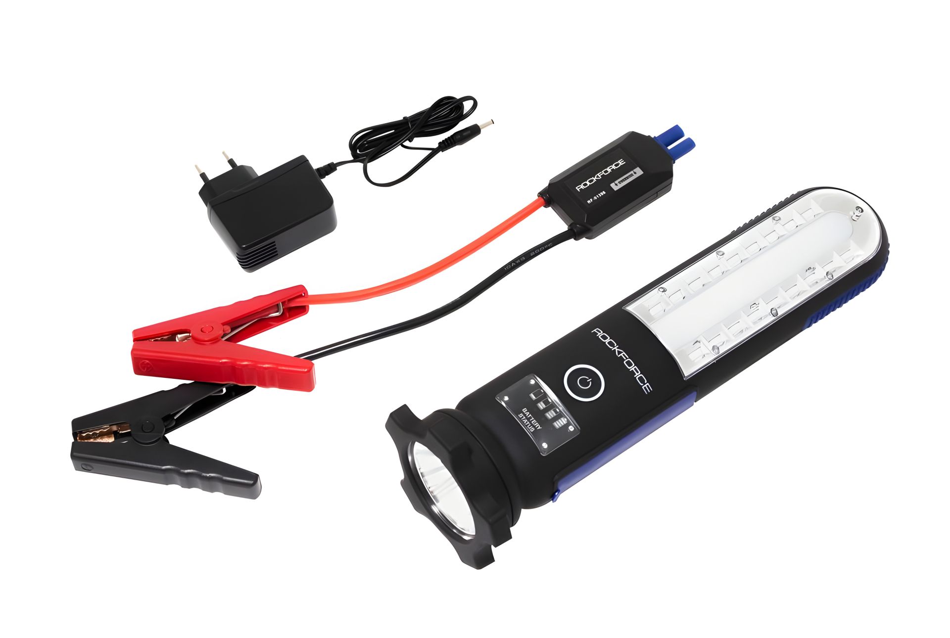 Светодиодный фонарь с аккумулятором и функцией пуска а/м (12V, 12000mAH, 400Amp, 480/60Lumen бок./торц. свет, водозащ. IP54, магнит, инд. зарядки) ROCKFORCE RF-01396 Светодиодный фонарь с аккумулятором и функцией пуска а/м (12V, 12000mAH, 400Amp, 480/60Lumen бок./торц. свет, водозащ. IP54, магнит, инд. зарядки) ROCKFORCE RF-01396
