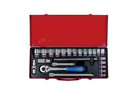 Набір головок 1/2" 24 одиниці, 12-ти гранний, KING TONY 4028MR