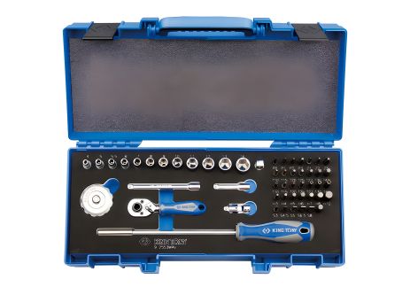 Набор головок 53 предмета 1/4", 6-гранный ложемент EVA KING TONY 2553MRV