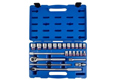 Набор головок 1/2" (8-32 мм) 24 ед. 6-ти гранн. в кейсе KING TONY 4526MR15