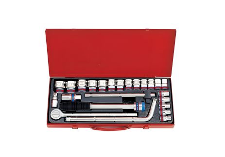 Комплект головок 1/2" 24 шт. 6-ти гранн. дюйм KING TONY 4524SR