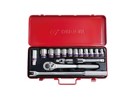 Набір торцевих головок 1/2" з 16 од. 6-ти гранних KING TONY 4516MR