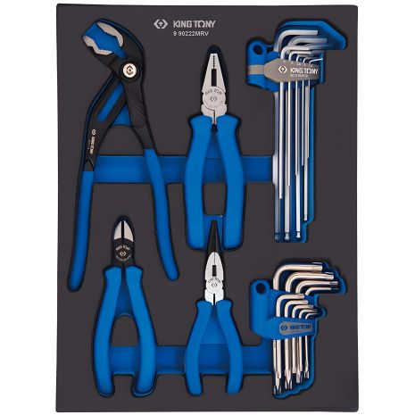 Набір пасатижів, шестигранників та Г-подібних TORX в ложементі, 22 предмети KING TONY 9-90222MRV