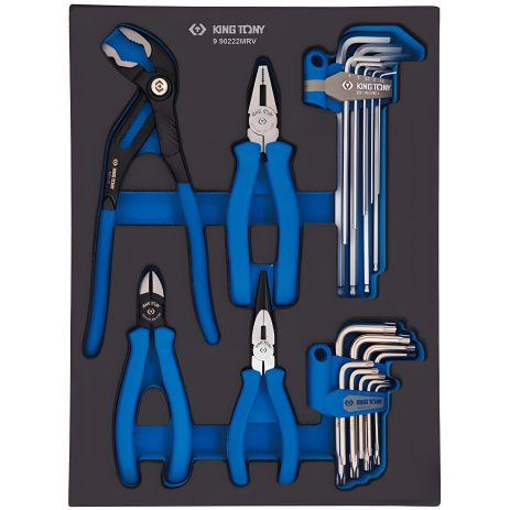 Набор пассатижей, шестигранников и TORX Г-образных, ложемент, 22 предмета KING TONY 9-90222MRV