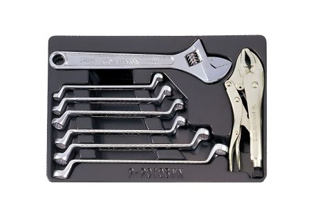 Тележка набор для ключей накидные+разводной 8 пр KING TONY 9-90109MN