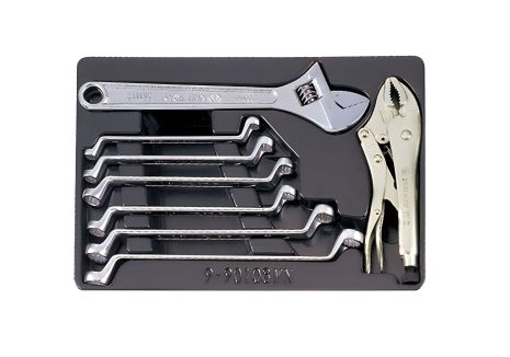 Тележка набор для ключей накидные+разводной 8 пр KING TONY 9-90109MN