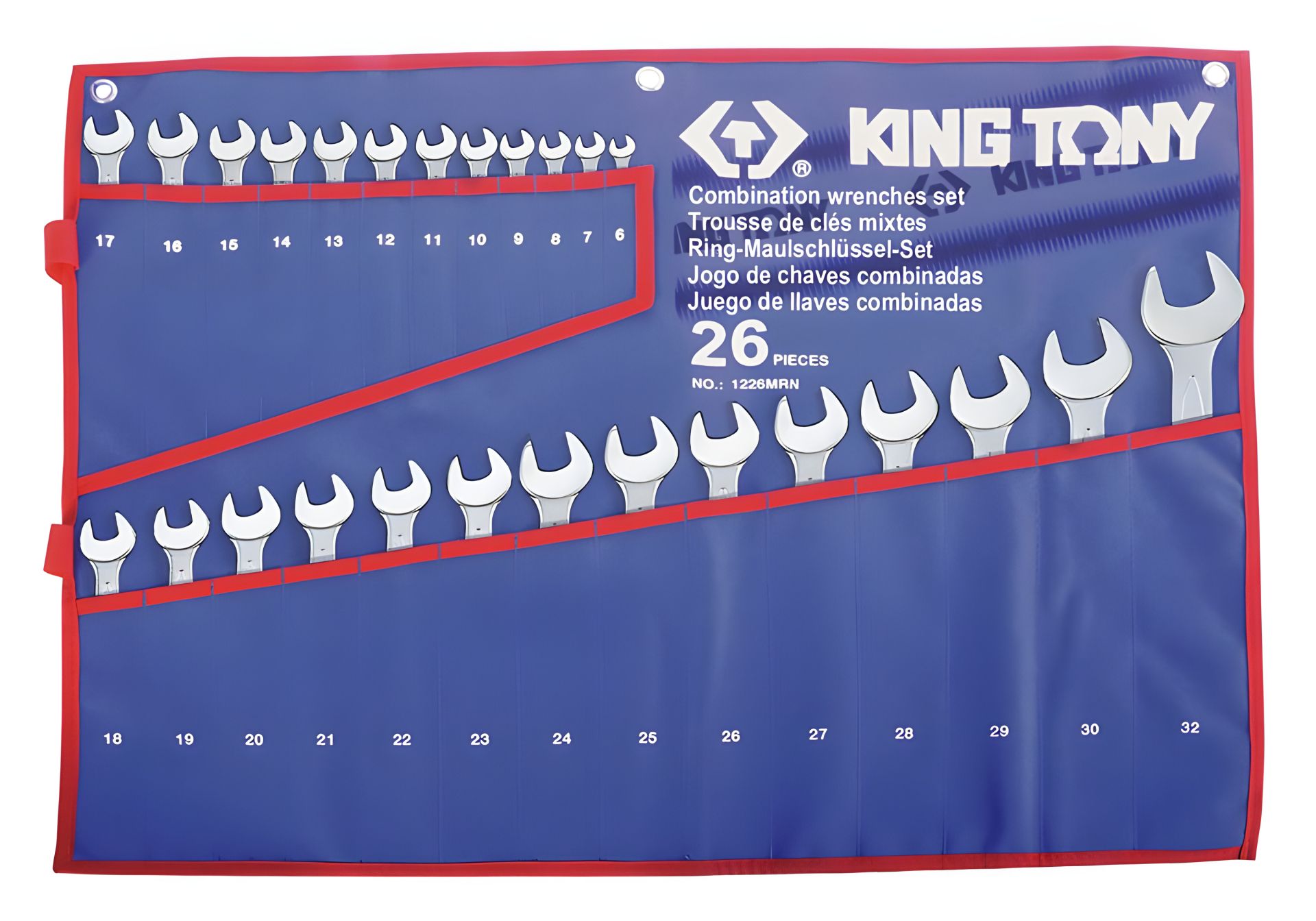 Набор комбинированных ключей 26 шт. (6-32 мм) KING TONY 1226MRN Набор комбинированных ключей 26 шт. (6-32 мм) KING TONY 1226MRN