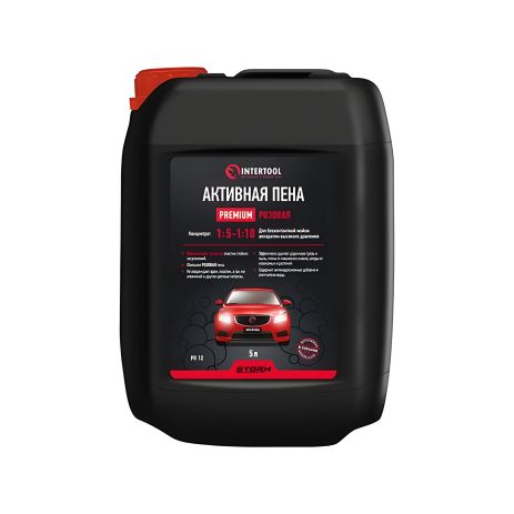 Пена активная PREMIUM 5 л, концентрат 1:5-1:10, для бесконтактной мойки аппаратом высокого давления, STORM INTERTOOL FS-9095