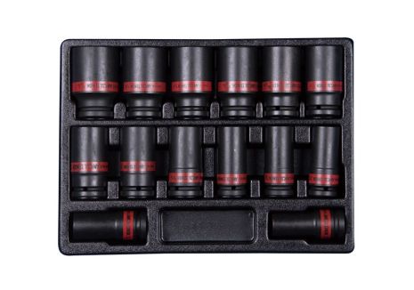 14 PC. 1/2"DR. 6PT Impact Socket Set for Trolley KING TONY 9-6414SP