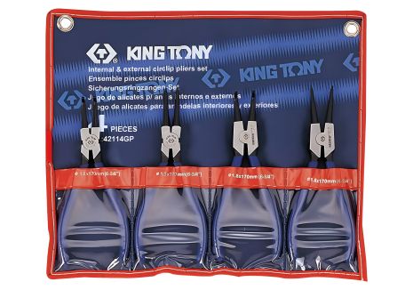 Набор съемников стопорных колец 4 предмета KING TONY (42114GP) Набор съемников стопорных колец 4 предмета KING TONY (42114GP)